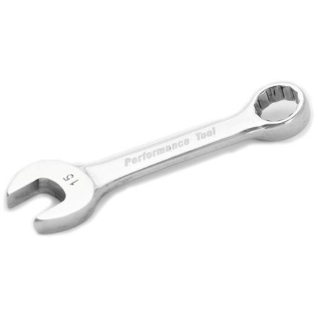 PERFORMANCE TOOL 15Mm Stubby Combination Wrench Wrench Stubby 1, W30615 W30615